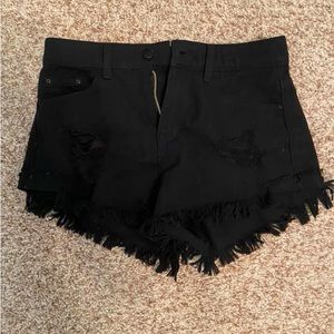 medium black jean shorts